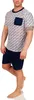 Herren Pyjama Set Short + Shirt Sommer, Blau-Grau L Produktbild-Vorschau 2