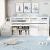 Hochbett mit Lattenrost, Schreibtisch und Stauraum, 90x200 Produktbild-Vorschau 1