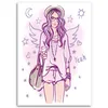 Leinwandbild hipster girl pop art 70x100 cm Feeby rosa Produktbild-Vorschau 3