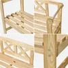 Collage of close-up shots of a wooden park bench, showing details of its construction and design. Produktbild-Vorschau