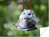 MuchoWow® Poster Hamster auf einer kleinen Schaukel 40x30 Produktbild-Vorschau 1