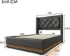 A diagram of a bed with dimensions indicated by measurement lines and numbers. Produktbild-Vorschau