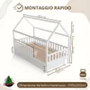 Crazy Pine Letto a Casetta Bianco con Cassetto 120x200 cm – Anteprima dell’immagine prodotto 3