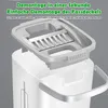 Close-up of a white mop bucket with a gray lid, showing a feature for easy disassembly. Produktbild-Vorschau
