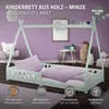 A mint green wooden cot with purple bedding in a child's room. Náhled obrázku produktu