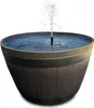 Solar-Brunnen Set für draußen, große 51 cm Holzoptik Schale Produktbild-Vorschau 1