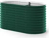 A green corrugated metal raised garden bed. Voir les images du produit