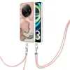 A phone case with a marble pattern and a lanyard attached, shown against a white background. Náhled obrázku produktu
