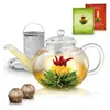 Creano Teekanne aus Glas 1,2l - inklusive 2 Teeblumen - Produktbild-Vorschau 1