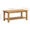 vidaXL Couchtisch 90 x 45 x 40 cm Eiche Massivholz Produktbild-Vorschau 6
