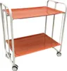 A two-tiered serving cart with orange shelves and a white metal frame, shown against a white background. Anteprima dell’immagine prodotto