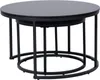 A set of two nesting round coffee tables with black metal frames and black wooden tops, shown against a white background. Náhľad obrázku produktu