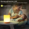 A mother is feeding her baby at night, with a small lamp on a table providing soft light. Produktbild-Vorschau