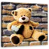 Leinwandbild Teddybär mit Herz für Kinder 30x30 Feeby Beige Produktbild-Vorschau 1