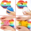 BRUBAKER 4er Set Badeschwamm Duschschwamm - Regenbogen Produktbild-Vorschau 4