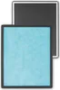 Two air filters are shown, one in front of the other. The front filter is a light blue color, and the back filter is black with a grid pattern. Produktbild-Vorschau