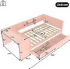 Drewniane łóżko Sweiko 90x200cm, płaskie łóżko z biurkiem i Podgląd zdjęcia produktu 3