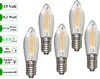 A set of five LED filament top candles with informational text labels on the left. Produktbild-Vorschau