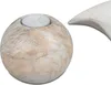 Teelichthalter MARMOR in Kugelform H. 9cm creme braun Produktbild-Vorschau 2