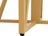 Close-up of the leg and base of a table with golden metal legs and a black foot. Voir les images du produit