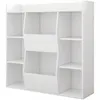 A white, multi-compartment shelving unit. Podgląd zdjęcia produktu