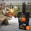 ML-Design kominek ogrodowy z kominem, 128x40 cm kwadratowy Podgląd zdjęcia produktu 5