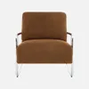 Poltrona vintage in tessuto chenille con struttura cromata, Anteprima dell’immagine prodotto 2