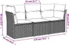 vidaXL 3-częściowa sofa ogrodowa z poduszkami z czarnego Podgląd zdjęcia produktu 3