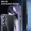 Product marketing image showing a clear phone case on a gradient background. Produktbild-Vorschau