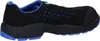 Side view of a black safety shoe with blue accents. Náhled obrázku produktu