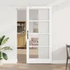 vidaXL Schiebetür 93 x 211 cm Massivholz Kiefer und Glas Produktbild-Vorschau 2