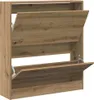 A wooden shoe cabinet with two open compartments. Anteprima dell’immagine prodotto