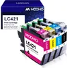 A box of MOOHO LC421 ink cartridges is shown next to the cartridges themselves. Produktbild-Vorschau