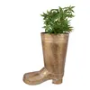 Clayre & Eef Pflanzenhalter Stiefel 37 cm Goldfarbig Metall Produktbild-Vorschau 5