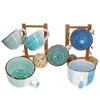 6er Set Blue Jumbotasse 400ml 6 Personen blaue XL-Becher Produktbild-Vorschau 2