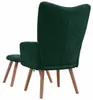 vidaXL Relaxsessel mit Hocker Dunkelgrün Samt Produktbild-Vorschau 4