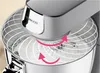 Close-up of a Kenwood stand mixer with a graphic overlay illustrating its mixing action. Voir les images du produit