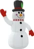 An inflatable snowman with a top hat, scarf, and mittens, waving. Voir les images du produit