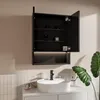 LED Spiegelschrank Bad 60x78 cm Schwarz mit Beleuchtung Produktbild-Vorschau 2
