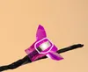 A close-up of a pink LED light shaped like a flower on a black wire. Produktbild-Vorschau