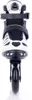 A front view of a white and black inline skate against a white background. Podgląd zdjęcia produktu