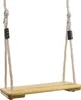 A wooden swing with rope hangers against a white background. Podgląd zdjęcia produktu