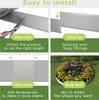A four-panel infographic showing the steps to install a metal garden edging. Náhled obrázku produktu