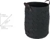 A diagram showing the dimensions of a laundry basket, with a laundry basket shown to the right. Produktbild-Vorschau