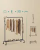 A collage showing a garment rack with clothes and shoes, along with smaller icons and images of related products. Náhled obrázku produktu