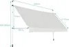 Diagram showing the dimensions of a white awning. Voir les images du produit