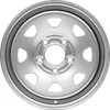 A silver car wheel rim is shown against a white background. Produktbild-Vorschau