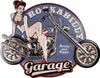 Moritz Blechschild Rockabily Motorrad Blau Frau 60 x 47 Produktbild-Vorschau 1