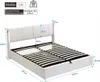 A diagram of a white bed frame with dimensions and specifications. Produktbild-Vorschau
