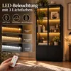 Vitrine Schwarz mit 2 Glastüren und 2 Türen, 80 x 40 x 170 Produktbild-Vorschau 3